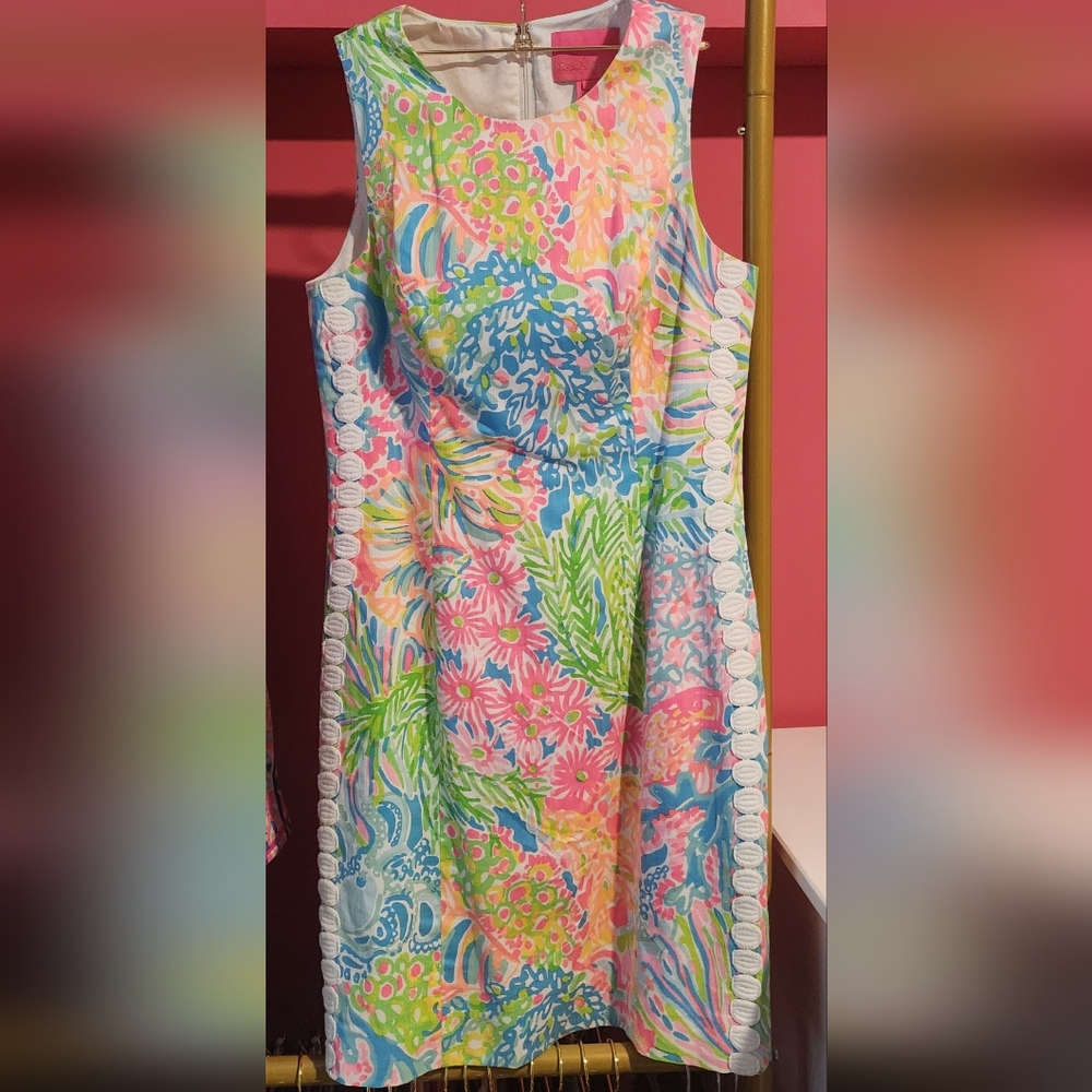 Lilly Pulitzer Size 2 Mila Lovers Coral Stretch Shift Dress